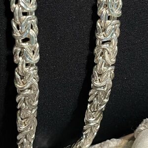 “20” Byzantine solid 9.25 Sterling oversized spring ring clasp